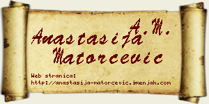 Anastasija Matorčević vizit kartica